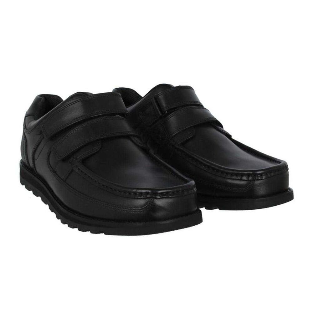 Lee Cooper Mens Harrow Leather Hook and Loop Shoes / Black